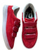 P448 Shoe Size 38 Red & White Suede Velcro Athletic Sneakers Red & White / 38