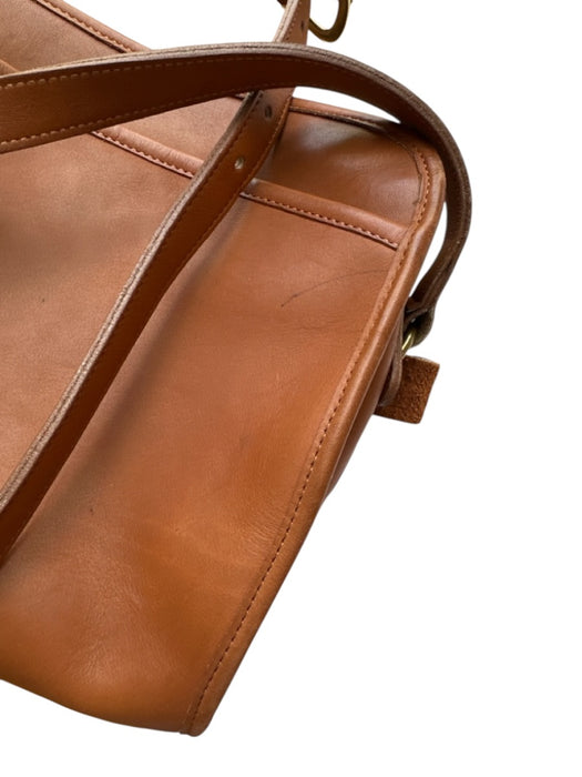 Coach Brown Leather Square Zip Close Crossbody Bag Brown / S
