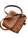 Coach Brown Leather Square Zip Close Crossbody Bag Brown / S
