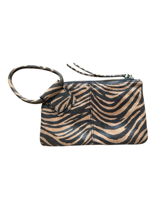 Hobo Tan & Brown Leather Zip Close Zebra Print Clutch Bag Tan & Brown / S