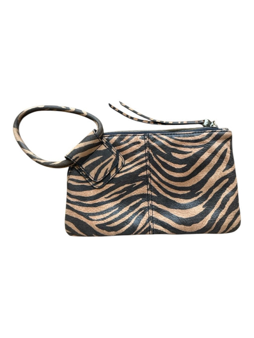 Hobo Tan & Brown Leather Zip Close Zebra Print Clutch Bag Tan & Brown / S