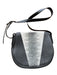 Vince Black & White Leather Snake Embossed Front Flap Crossbody Bag Black & White / M