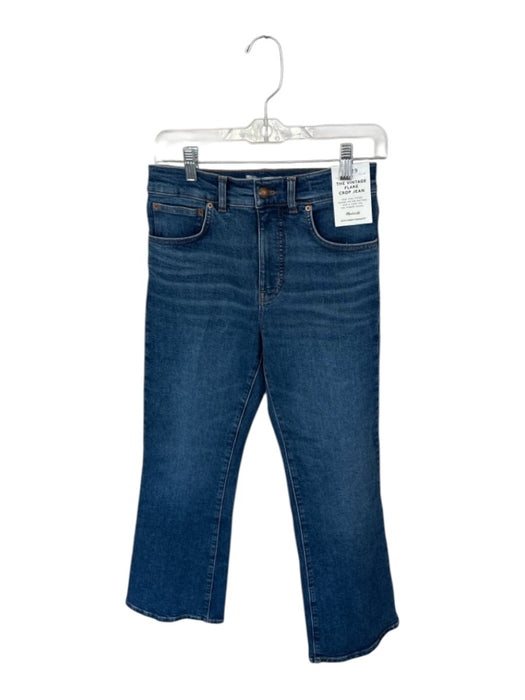 Madewell Size 29 Med Dark Wash Cotton High Waist Flare Cropped Jeans Med Dark Wash / 29