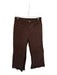 Size L Brown Cotton High Waist Scallop Detail Wide Leg Pants Brown / L
