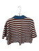 Sundry Size L Brown & Blue Cotton Collar Striped Cropped Top Brown & Blue / L