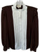 Tuckernuck Size M Brown & Ivory Polyester Long Sleeve Pleated Button Down Top Brown & Ivory / M