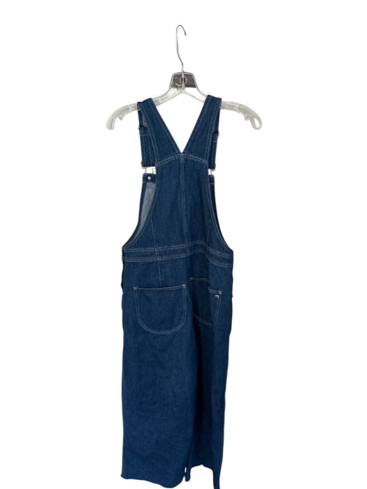Madewell Size 10 Dark Wash Cotton Wide Leg Raw Hem Overalls Dark Wash / 10