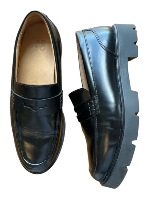 abeo Shoe Size 7.5 Black Leather Chunky Sole Penny Loafers Black / 7.5