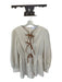 EB Luxe Size L Oatmeal & Brown Cotton Faux Leather Front bow Romper Oatmeal & Brown / L
