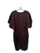 Zara Size M Dark Brown 3/4 Balloon Sleeve Crinkle V Neck Maxi Dress Dark Brown / M