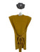Zara Size L Mustard Polyester Shoulder Pads Sleeveless Belted Cowl Neck Dress Mustard / L