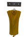 Zara Size L Mustard Polyester Shoulder Pads Sleeveless Belted Cowl Neck Dress Mustard / L