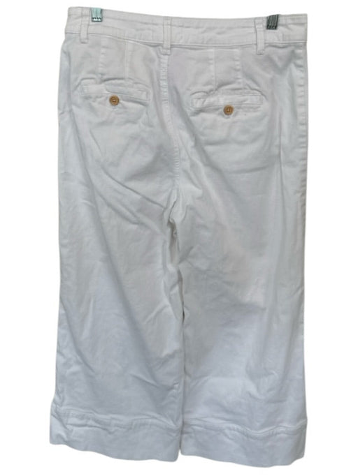 Chino Anthropologie Size 8 White Cotton Blend Wide Leg High Waisted Pants White / 8
