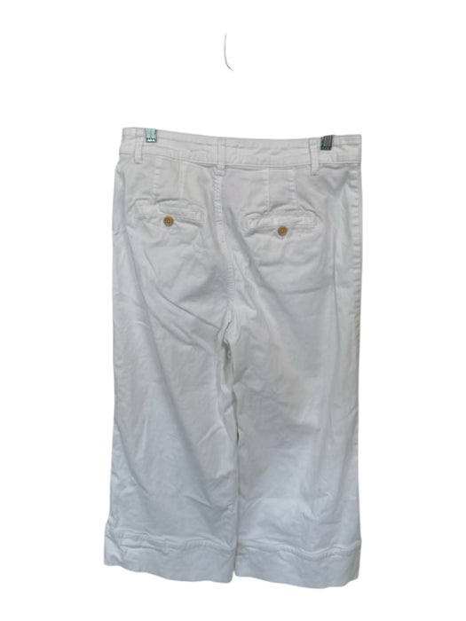 Chino Anthropologie Size 8 White Cotton Blend Wide Leg High Waisted Pants White / 8