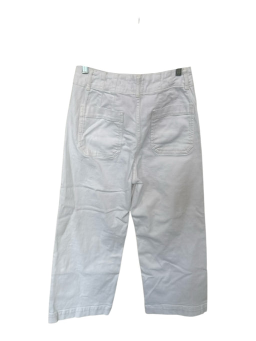 Maeve Size 29 White Cotton Blend Wide Leg Front Pocket High Waist Pants White / 29