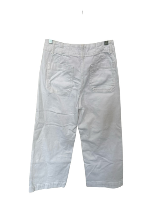 Maeve Size 29 White Cotton Blend Wide Leg Front Pocket High Waist Pants White / 29