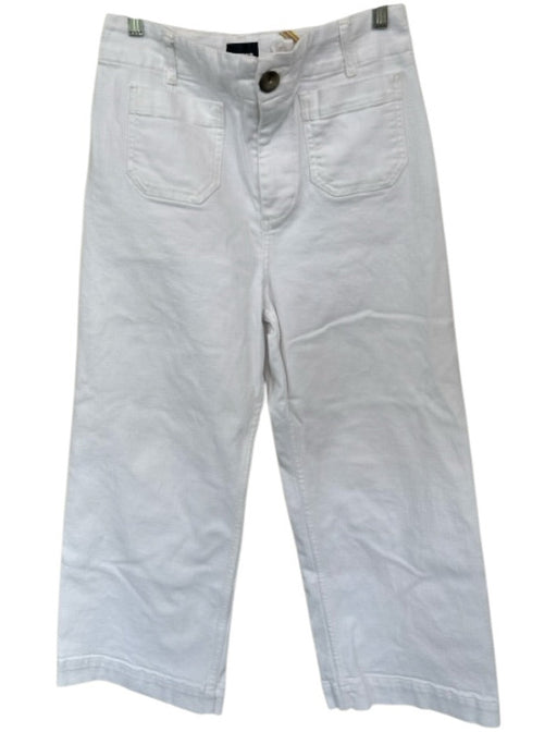 Maeve Size 29 White Cotton Blend Wide Leg Front Pocket High Waist Pants White / 29