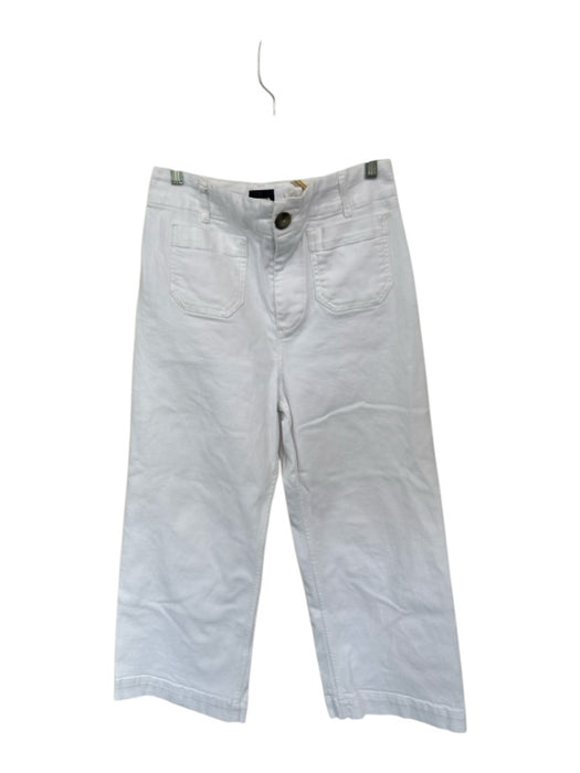 Maeve Size 29 White Cotton Blend Wide Leg Front Pocket High Waist Pants White / 29