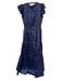 Pinch Size L Navy Polyester Shine Detail V Neck Ruffle sleeve Maxi Dress Navy / L
