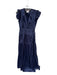 Pinch Size L Navy Polyester Shine Detail V Neck Ruffle sleeve Maxi Dress Navy / L