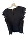 TCEC Size L Black Polyester Flutter Sleeves Pleat Detail Ruffles Dress Black / L