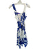 Entro Size M White & Blue Cotton Sleeveless Eyelet Button Down Belted Dress White & Blue / M