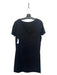 Theory Size L Black Linen Blend Wide Neck Short Sleeve Shift Dress Black / L