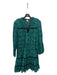 Joie Size XL Green & Black Cotton Blend Crochet Detail Abstract Tiered Dress Green & Black / XL