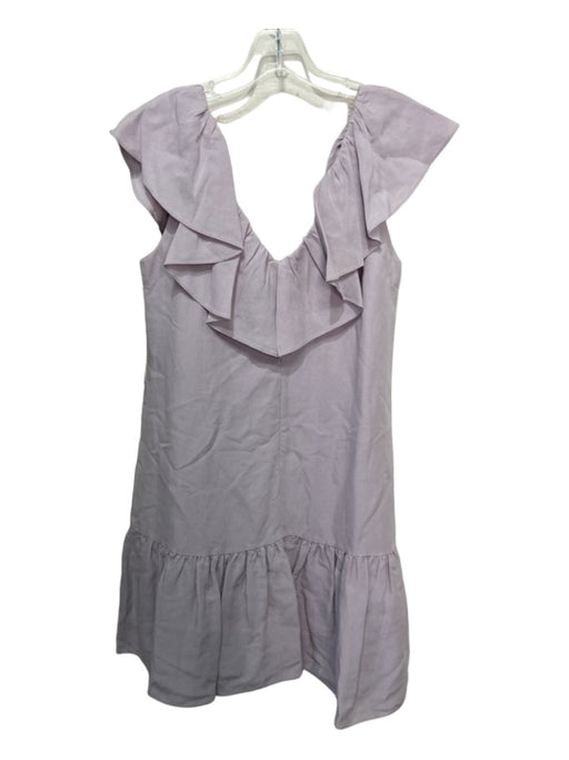 Rebecca Taylor Size 10 Lavender Purple Linen Blend Ruffle Cap Sleeve Shift Dress Lavender Purple / 10