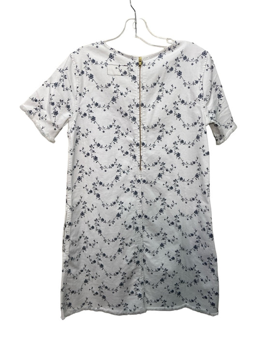 Current Elliot Size 2 White & Black Cotton Denim Short Sleeve Floral Dress White & Black / 2