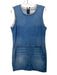 Current/Elliot Size 3/L Medium Wash Cotton Sleeveless Raw Hem Pockets Dress Medium Wash / 3/L