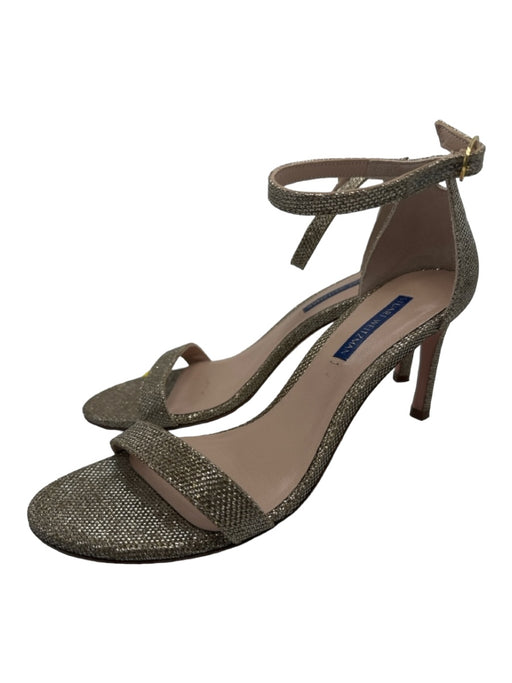 Stuart Weitzman Shoe Size 8.5 Gold Embellished Ankle Strap Open Toe Heel Pumps Gold / 8.5