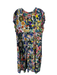 Johnny Was Size XL Multi Viscose Blend Short Sleeve Botanical Midi Dress Multi / XL