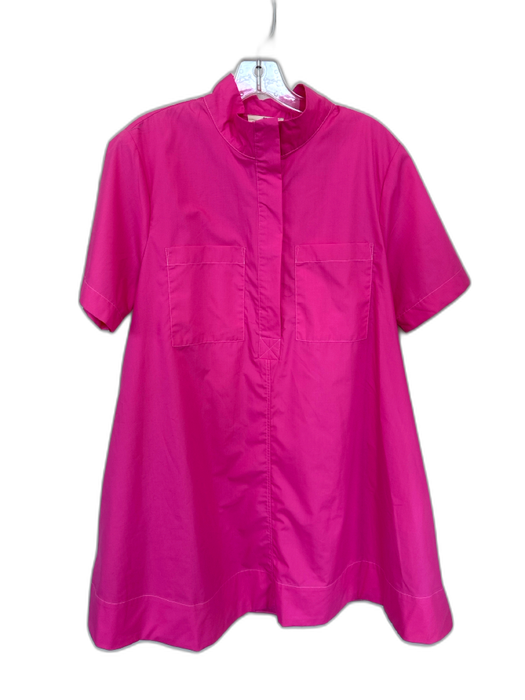 Entro Size M Hot pink Polyester Short Sleeve Buttons Front Pocket Dress Hot pink / M