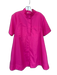 Entro Size M Hot pink Polyester Short Sleeve Buttons Front Pocket Dress Hot pink / M