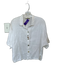 Eleven Stich Design Size S White Linen Short Sleeve Mother of Pearl Buttons Top White / S