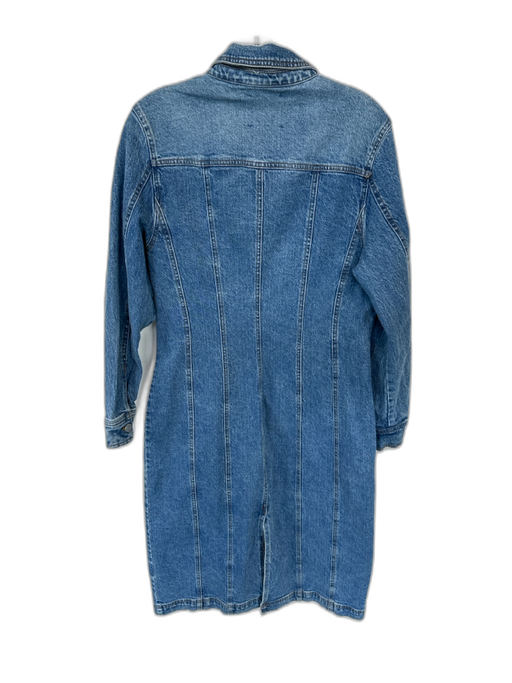 Habitual Size M Med Dark Wash Cotton Long Sleeve Button Down Denim Maxi Dress Med Dark Wash / M