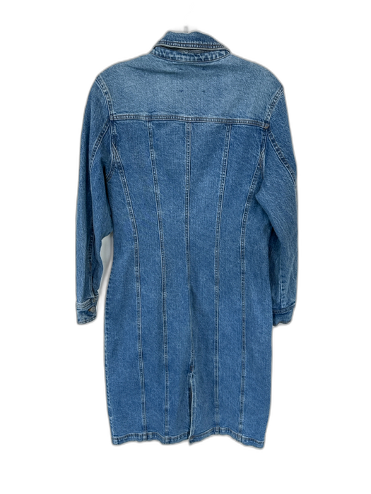 Habitual Size M Med Dark Wash Cotton Long Sleeve Button Down Denim Maxi Dress Med Dark Wash / M