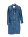 Habitual Size M Med Dark Wash Cotton Long Sleeve Button Down Denim Maxi Dress Med Dark Wash / M