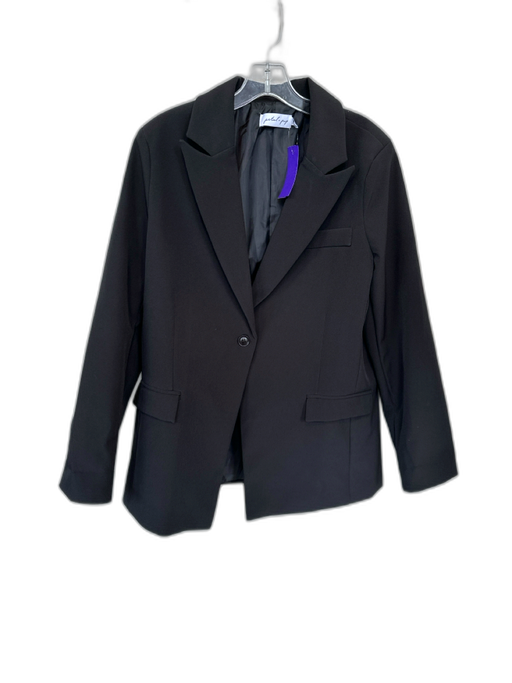 Petal + Pup Size 8 Black Polyester One Button Long Blazer Jacket Black / 8
