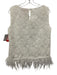 Eva Franco Size M White Polyester Floral Embroidered Sleeveless Feather Trim Top White / M