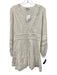 Intermix Size 8 White Cotton Long Balloon Sleeve Lace Detail V Neck Dress White / 8