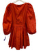 Cinq a Sept Size 4 Tomato Red Polyester 3/4 Balloon Sleeve Gathered Puff Dress Tomato Red / 4