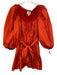 Cinq a Sept Size 4 Tomato Red Polyester 3/4 Balloon Sleeve Gathered Puff Dress Tomato Red / 4