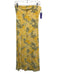 Zara Size L Yellow & Blue Polyester Blend Strapless Floral Mesh Overlay Dress Yellow & Blue / L