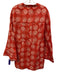 Staud Size XL Red, White & Black Linen Dotted Swirl Long Flare Sleeve Dress Red, White & Black / XL