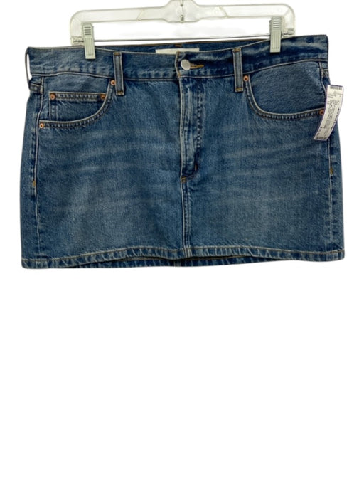 Denim Forum Size 32 Medium Wash Cotton Denim 5 Pocket Button & Zip Fly Skirt Medium Wash / 32