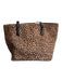 Ann Taylor Brown, Black, Red Leather Upper Cheetah Print Zip closure Bag Brown, Black, Red
