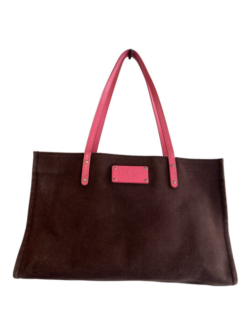 Kate Spade Brown & Pink Canvas Open lined Tote shoulder bag Bag Brown & Pink / M