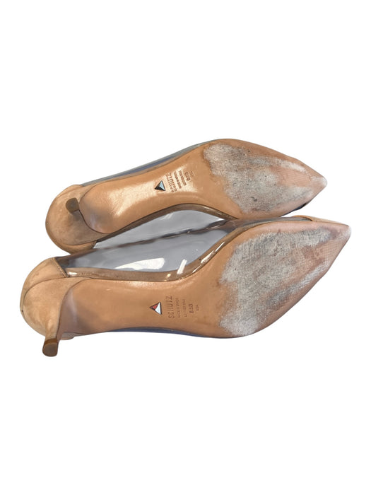 Schutz Shoe Size 8.5 Brown Leather Suede Pointed Toe Clear Detail Shoes Brown / 8.5